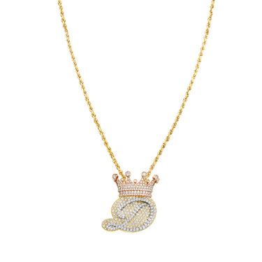 Yellow King D Pendant in 14k Gold 3.82 Ctw